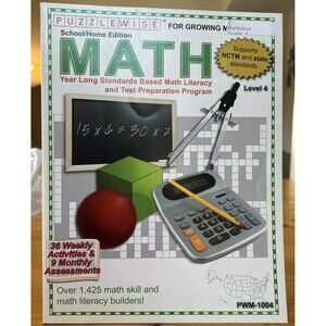 Puzzlewise Math Level 4 Workbook w/ Answers